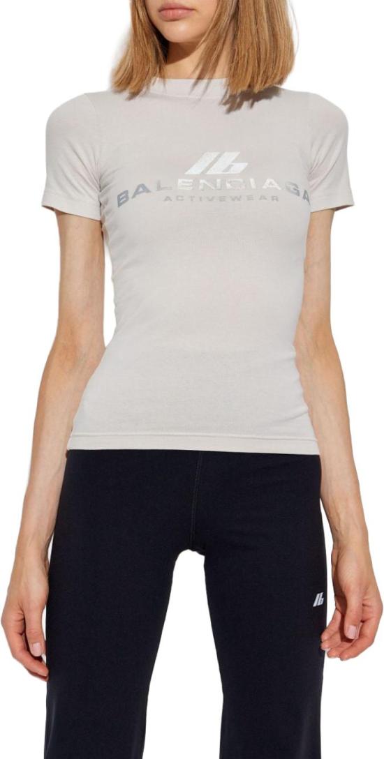 25SS 발렌시아가 액티브웨어 피티드 티셔츠 768075TQVU19016 LICHTGREY - BALENCIAGA