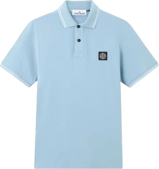 26SS 스톤 아일랜드 폴로 티셔츠 95ORGANICCOTTON5ELASTANEPIQUEPOLOSHIRTPOWDERBLUEL1S152200010S0018V004A LICHTBLUE