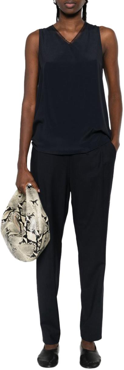 26SS 파비아나 필리피 몬테팔코 경량 바이스트레치 울 팬츠 PAD266F366L7635146 NAVY - FABIANA FILIPPI