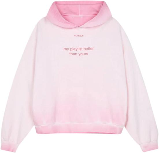 26SS 플라네르 후드 티셔츠 PLAYLISTHOODIEWASHEDPINK