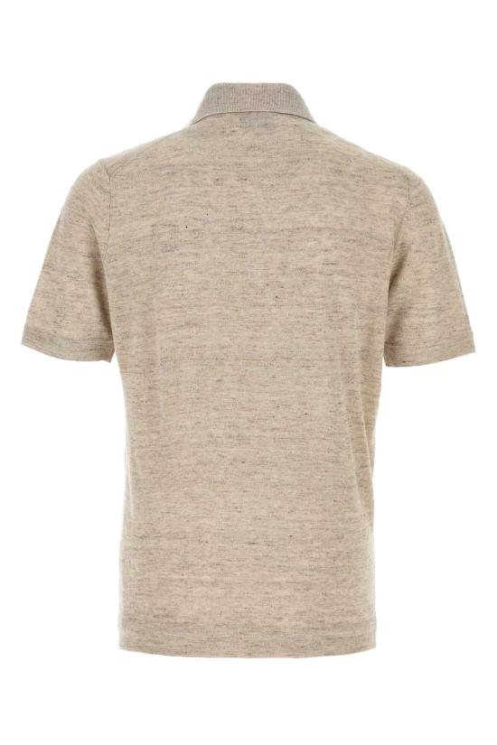 26SS 브루넬로 쿠치넬리 린넨 코튼 니트 폴로 셔츠 M2L00315 C7950 Beige o Tan - BRUNELLO CUCINELLI