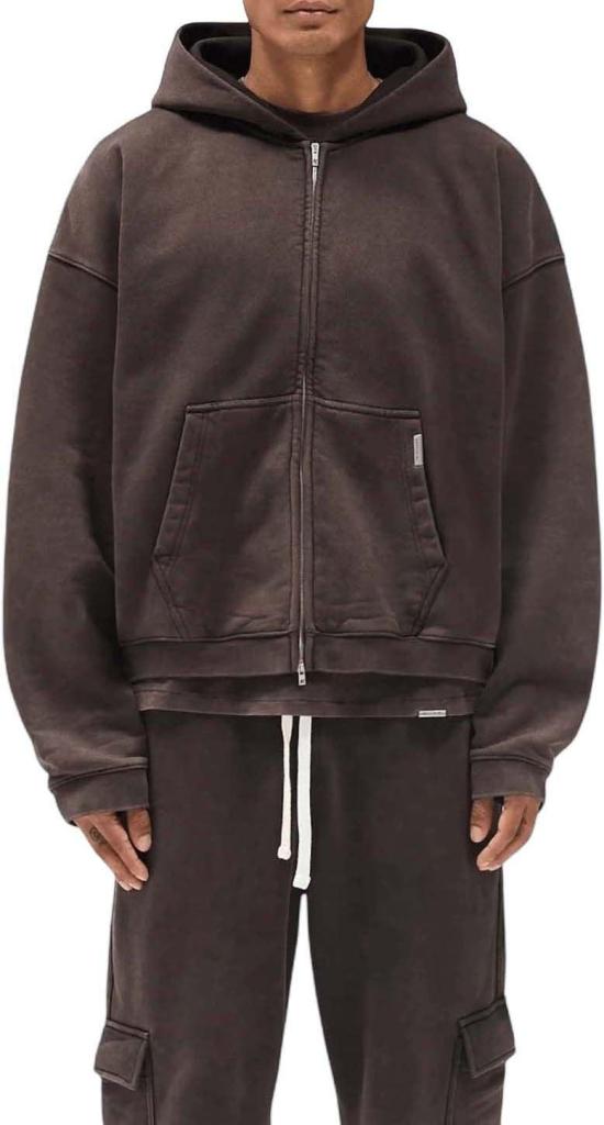 26FW 리프레젠트 후드 티셔츠 REPRESENTINM10002217INITIALBOXYOVERSIZEDZIPTHROUGHHOODIEZIPTHROUGHSWEATERSDARKBROWN - REPRESENT