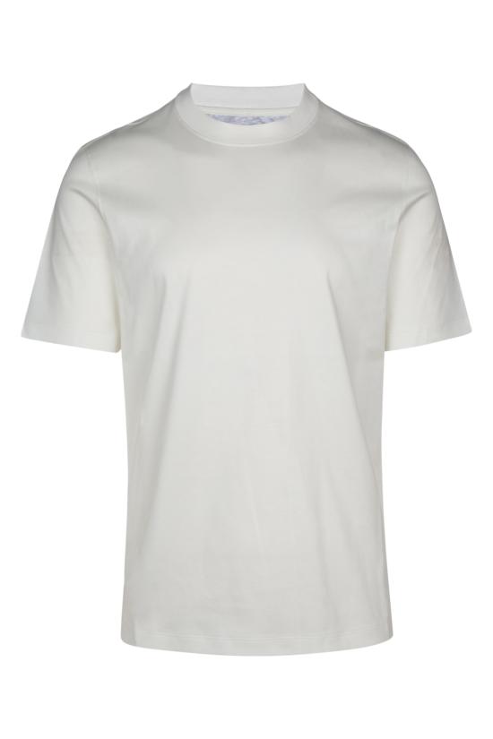 26SS 브루넬로 쿠치넬리 코튼 저지 크루넥 티셔츠 M0B131308 C7220 OFFWHITE