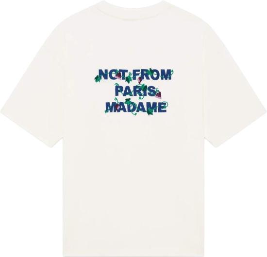 26FW 드롤드무슈 반팔 티셔츠 VINEEMBROIDERYSLOGANTSHIRT WHITE - DROLE DE MONSIEUR