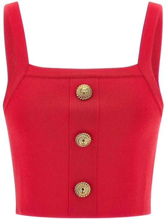 26SS 발망 민소매 티셔츠 GF1AA415KJ434PK RED