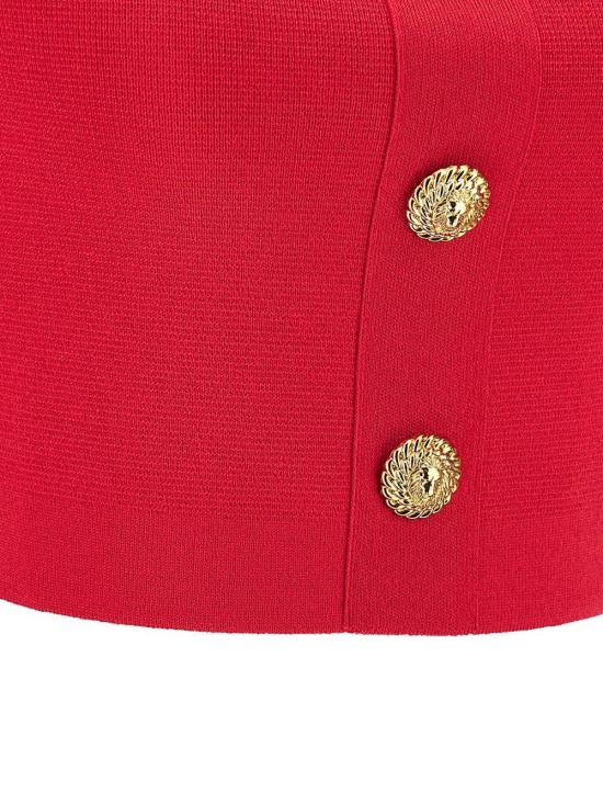 26SS 발망 민소매 티셔츠 GF1AA415KJ434PK RED - BALMAIN
