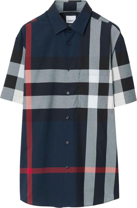 25FW 버버리 체크 코튼 셔츠 8079592A1960 NAVY