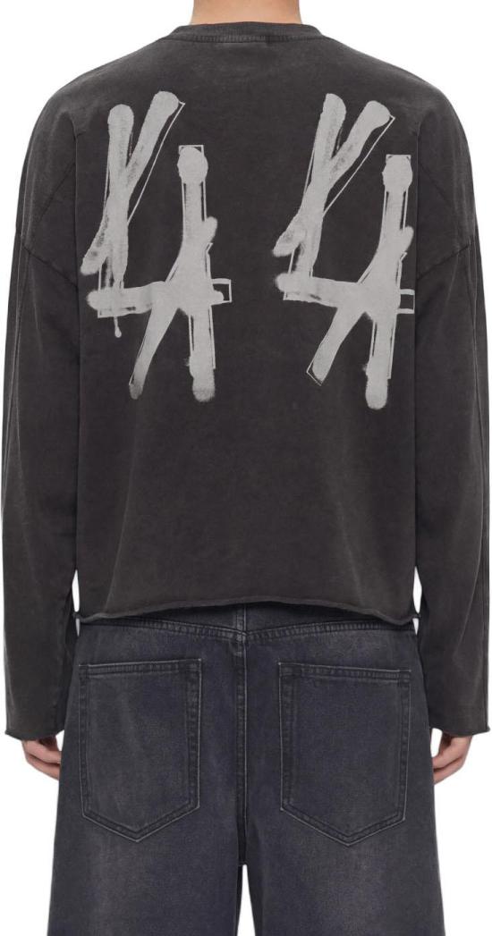 26FW 44레이블 긴팔 티셔츠 LONGSLEEVETEESMUDGEBLACK44GRAFFDIRTYWHITE DONKERGREY - 44 LABEL