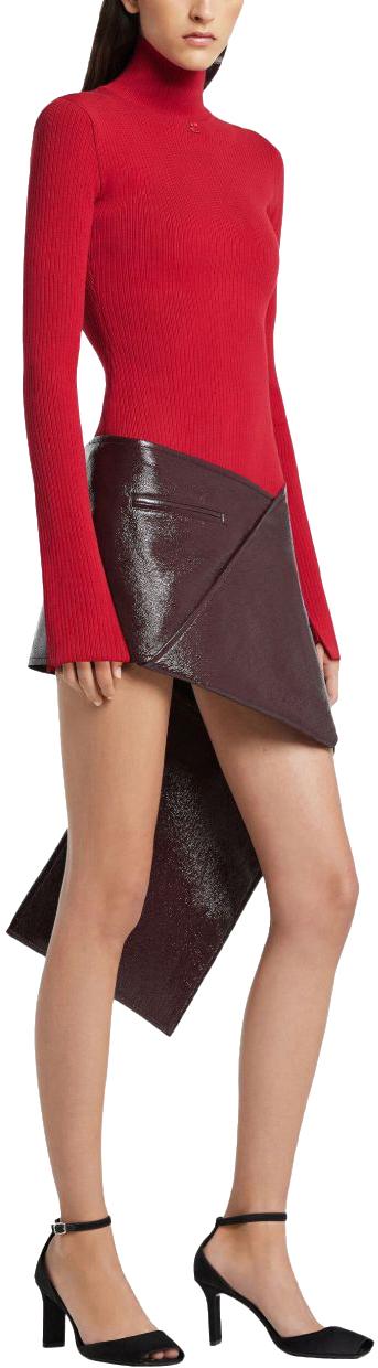 25FW 쿠레쥬 숏 스커트 425CJU319VY00144010 MAROON - COURREGES