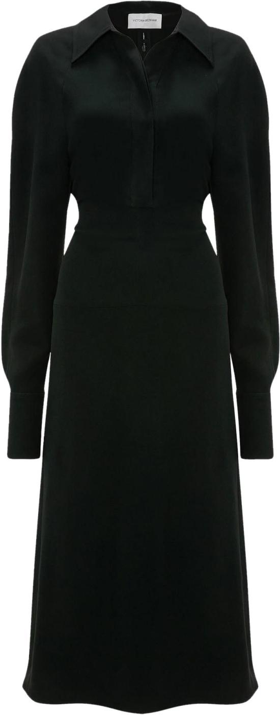 25FW 빅토리아 베컴 롱 원피스 POLOCOLLARVICTORIABECKHAMBLACK13078601