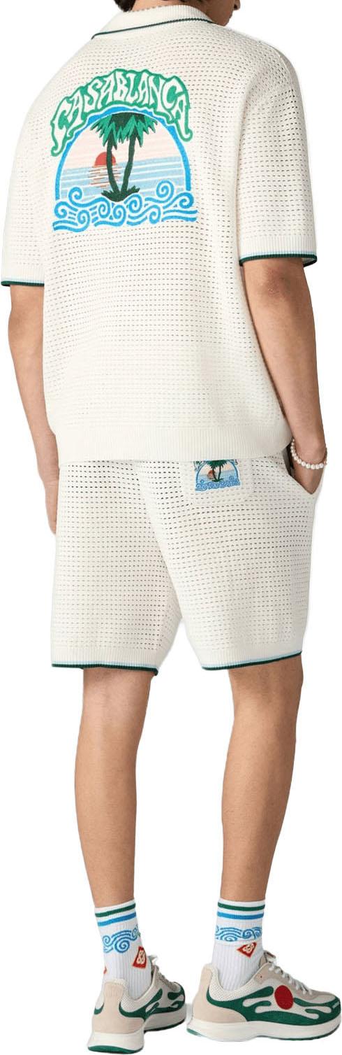 26FW 카사블랑카 숏팬츠 SHORTSMETPALMBOMEMBLEMINCROCHET WHITE - CASABLANCA