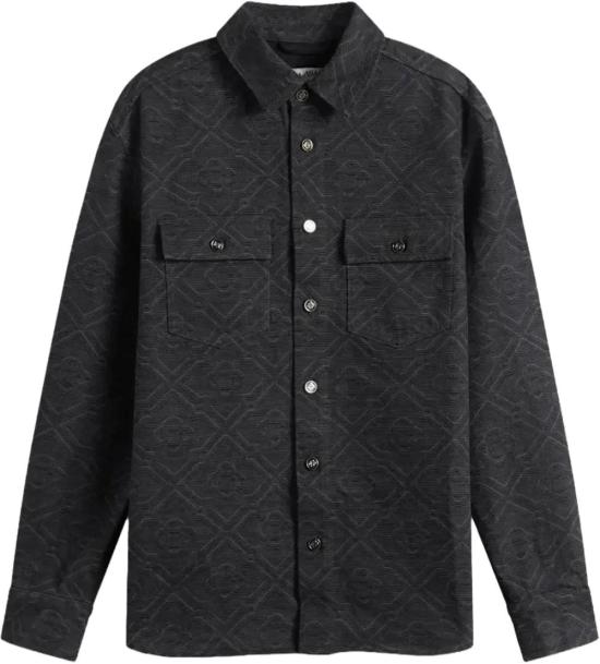 26SS 카사블랑카 코트 LASERMONOGRAMDENIMSHIRTBLACKLASER DONKERGREY