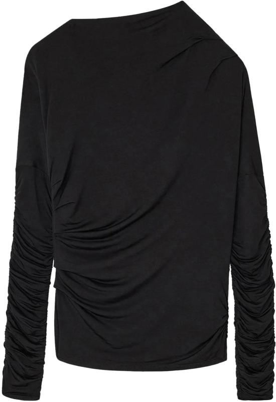 25FW 가니 긴팔 티셔츠 SHINYRUCHEDTOP BLACK