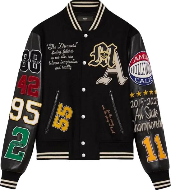 26SS 아미리 봄버 자켓 VARSITYPATCHJACKETBLACK
