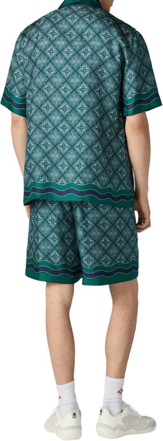 26FW 카사블랑카 숏팬츠 ZIJDESHORTSMETSTRALENDMONOGRAM GREEN - CASABLANCA