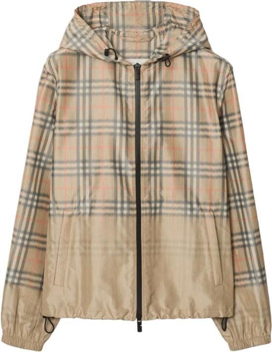 26SS 버버리 그라디언트 체크 후드 자켓 8118831B9368 BEIGE