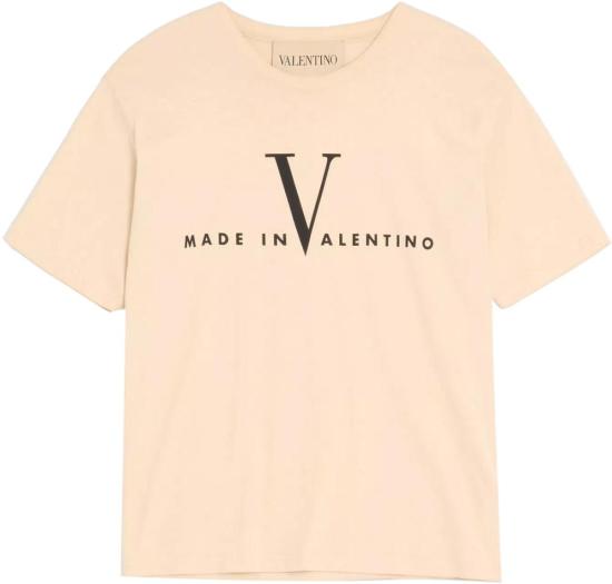 26SS 발렌티노 가라바니 탑 TSHIRTJERSEYREGPRMADEINVALENTINOBURRONERO8V3MG16PBAQQT3 WHITE