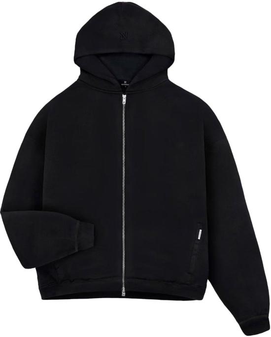 26FW 리프레젠트 후드 티셔츠 INITIALBOXYZIPHOODIEBLACK