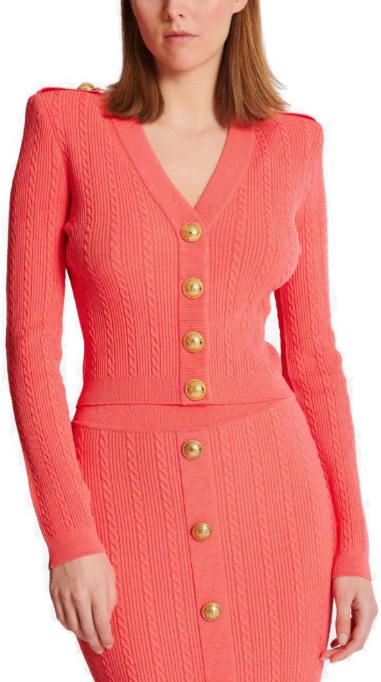 25FW 발망 니트웨어 FF1KL245KI504PG PINK - BALMAIN