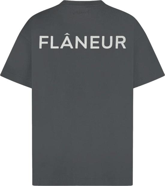 25FW 플라네르 탑 DOUBLELOGOWASHEDTSHIRT DONKERGREY - FLANEUR