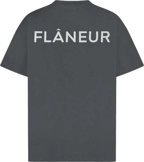 25FW 플라네르 반팔 티셔츠 DOUBLELOGOWASHEDTSHIRT DONKERGREY - FLANEUR