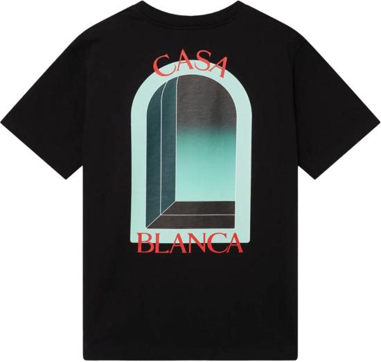 26SS 카사블랑카 탑 LARCHECLASSICTSHIRTBLACKJERSEY