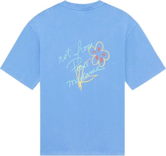 26FW 드롤드무슈 반팔 티셔츠 ESQUISSESLOGANTSHIRT1 LICHTBLUE - DROLE DE MONSIEUR