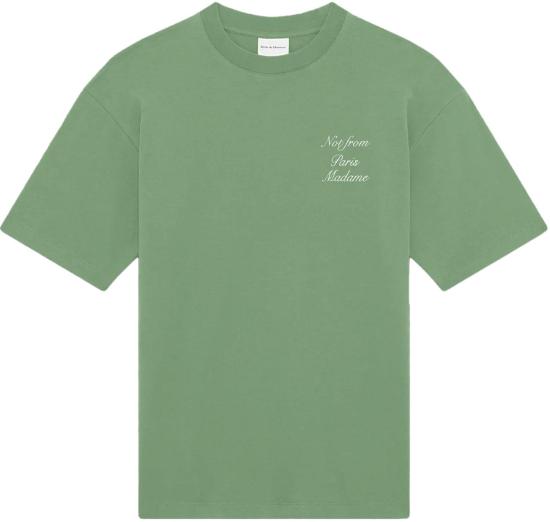 26SS 드롤드무슈 탑 LETSHIRTSLOGANCALLIGRAPHYLIGHTGREEN LIME