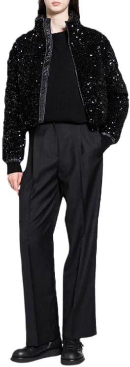 25FW 몽클레어 스트레이트 팬츠 MONCLERLOGOFORMALPANTSBLACK - MONCLER