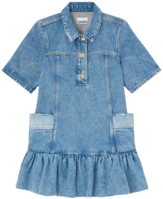 26SS 가니 패치워크 데님 드레스 A1030482567 BLUE