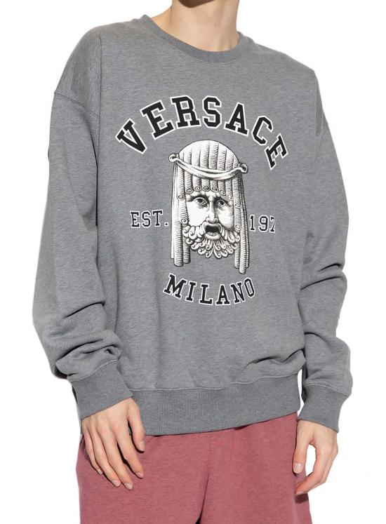 26FW 베르사체 긴팔 티셔츠 10094621A068941E100 GREY - VERSACE