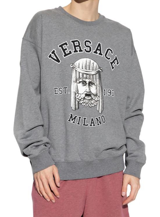 26FW 베르사체 긴팔 티셔츠 10094621A068941E100 GREY - VERSACE