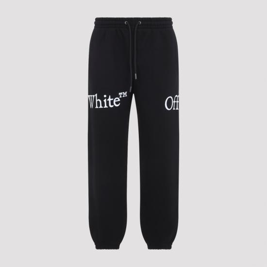 26FW 오프화이트 트레이닝/조거 팬츠 44MCH057F26F001001 BLACK - OFF WHITE