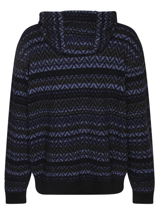 26FW 미소니 후드 티셔츠 US25WN10 BK01DH SM9S0 Blue - MISSONI