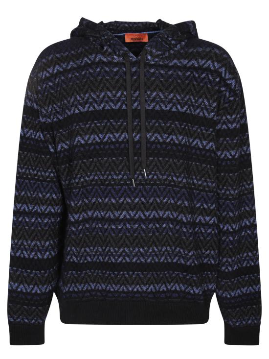 26FW 미소니 후드 티셔츠 US25WN10 BK01DH SM9S0 Blue