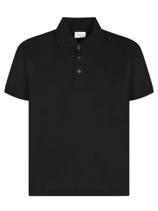 25FW 생로랑 카산드라 피케 폴로 셔츠 798944 Y37HC 1000 Black