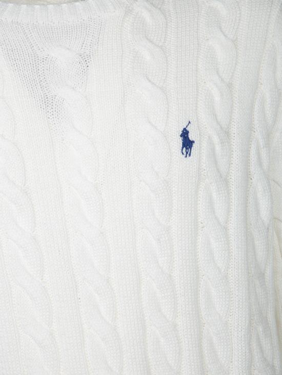 26FW 폴로 랄프로렌 로고 자수 케이블 니트 스웨터 710775885 033 White - POLO RALPH LAUREN