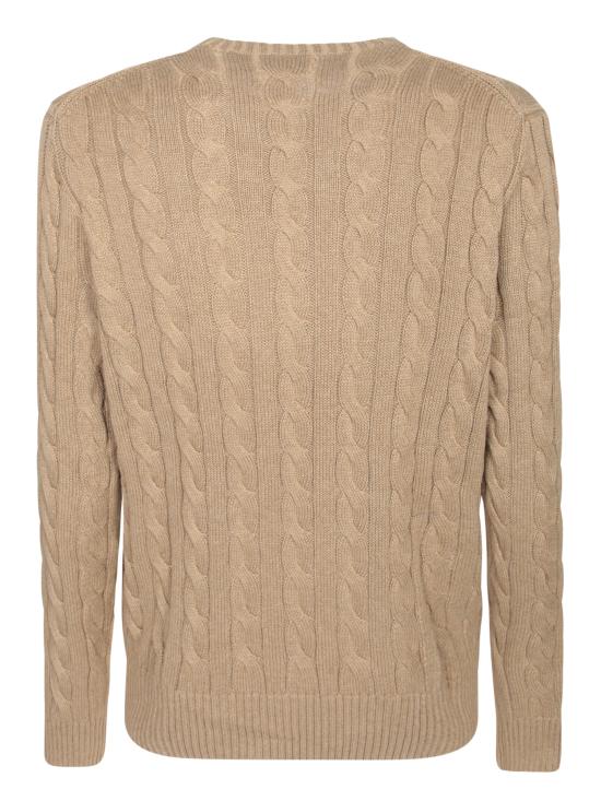 26FW 폴로 랄프로렌 로고 자수 케이블 니트 스웨터 710775885 517 Beige - POLO RALPH LAUREN