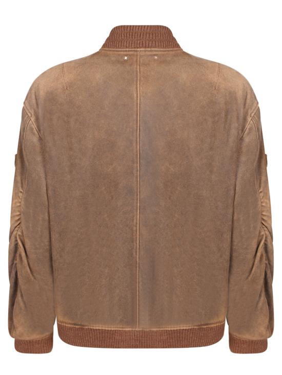 26FW 골든구스 리브드인 이펙트 레더 바이커 자켓 GUP02489 P002168 55260 Brown - GOLDEN GOOSE