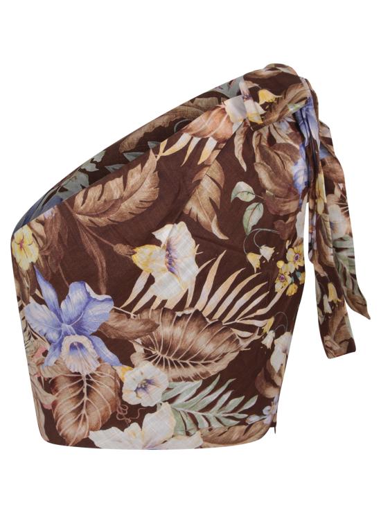 26FW 짐머만 민소매 티셔츠 3778TSS254 CHCMULFLO Brown - ZIMMERMANN