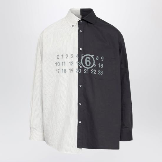 26SS MM6 메종마르지엘라 투톤 코튼 포플린 셔츠 SH0DT0025MTN136 Black