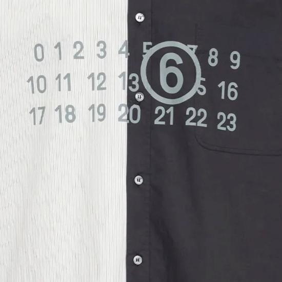 26SS MM6 메종마르지엘라 투톤 코튼 포플린 셔츠 SH0DT0025MTN136 Black - MM6 MAISON MARGIELA