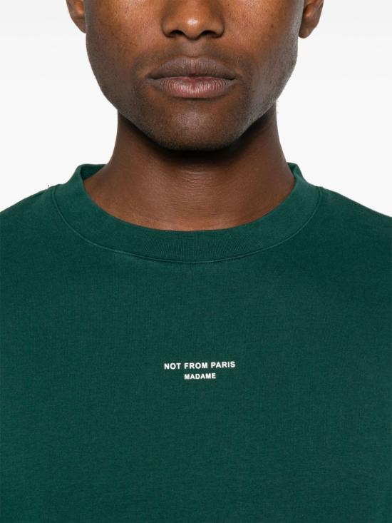  드롤드무슈 반팔 티셔츠 TS202 CO002 DGN Dark green - DROLE DE MONSIEUR