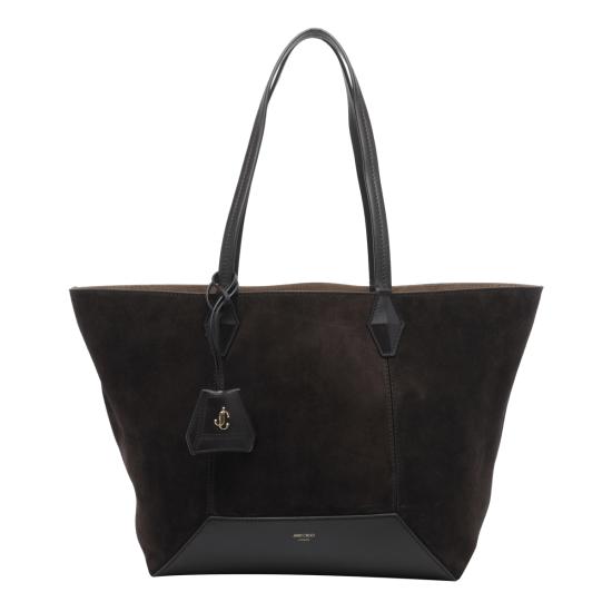 26FW 지미추 숄더백 DIAMOND TOTE M SUECOFFEE GOLD Brown