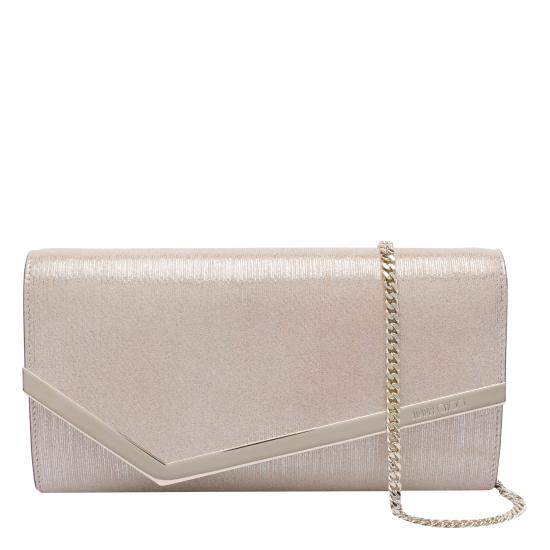 26FW 지미추 클러치/파우치 EMMIE HRKSOFT GOLD LIGHT GOLD Gold