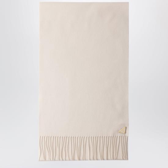 26SS 프라다 삼각 로고 실크 캐시미어 머플러 1FS0652COP Beige