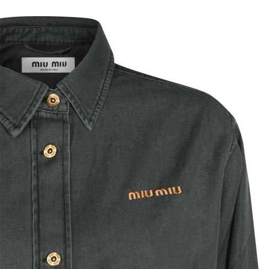 26FW 미우미우 샴브레이 셔츠 GWC131SOOO 15MPF0002 NERO - MIU MIU