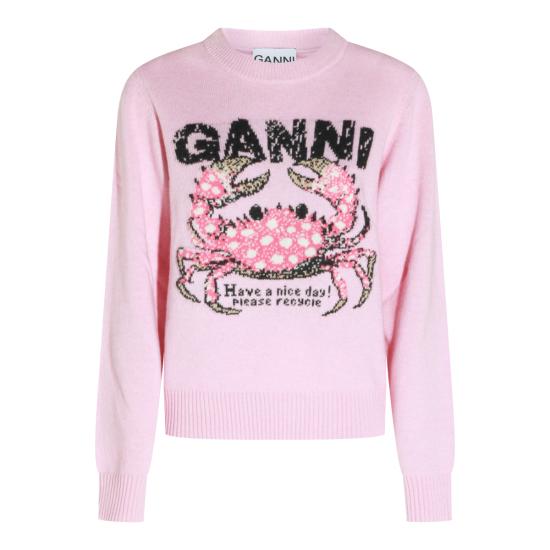 26FW 가니 스웨터 A1150008 868 Chalk Pink