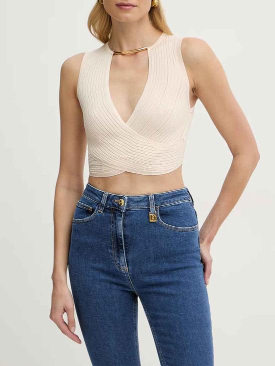 26SS 엘리자베타프랜치 민소매 티셔츠 TK76S61E2193 White - ELISABETTA FRANCHI