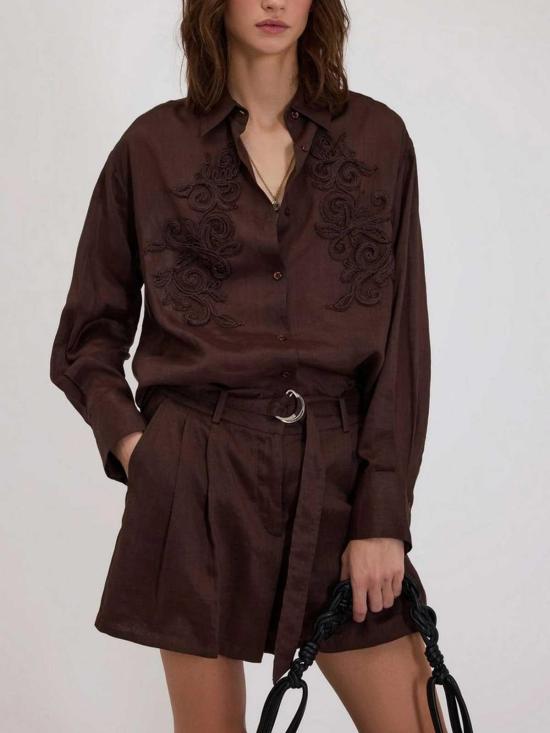 26SS 에르마노 설비노 셔츠 D48EK029E37MF190 Brown - ERMANNO SCERVINO